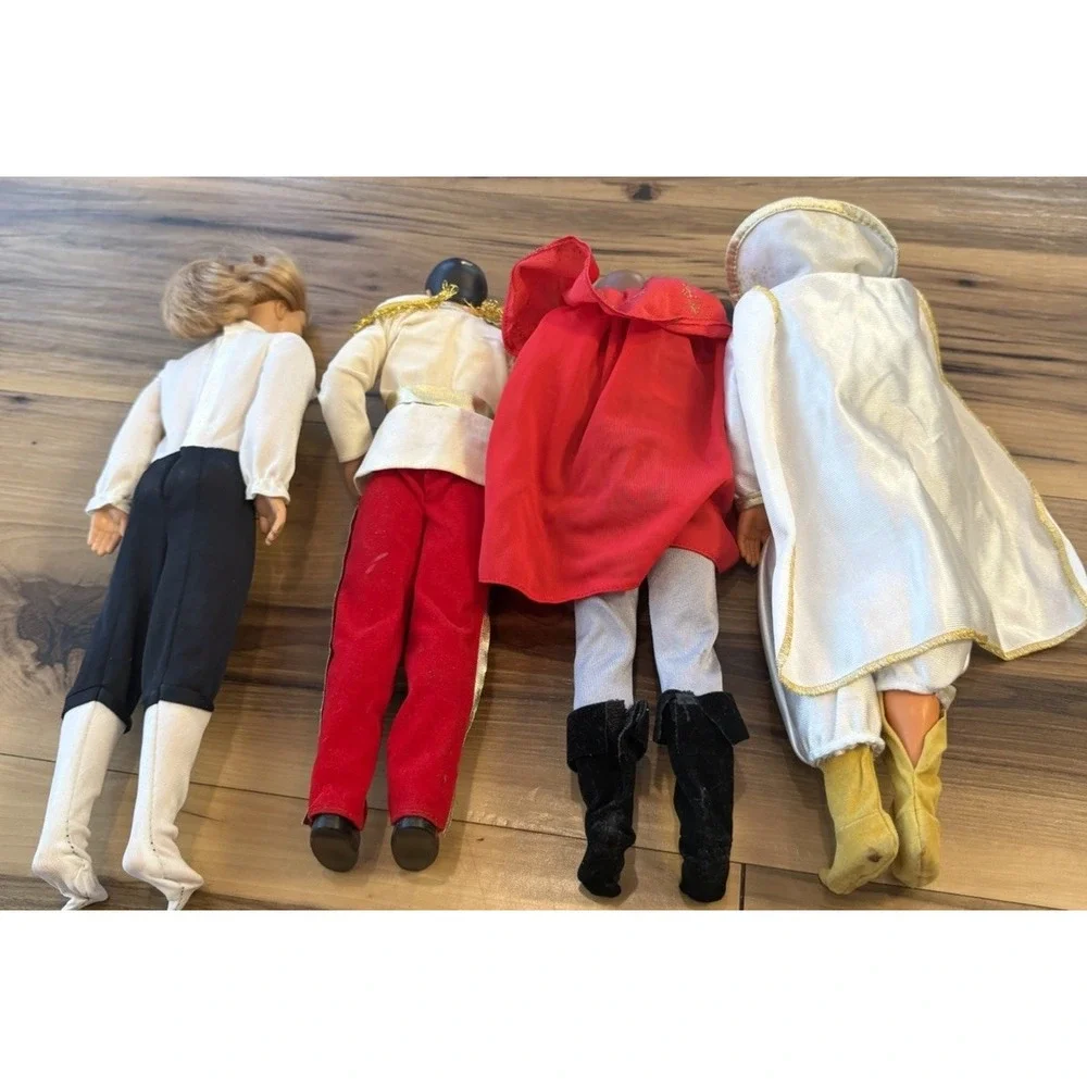 Lot of 4 Prince Male Fashion Dolls Royal Wedding Groom Vintage Style Clothes